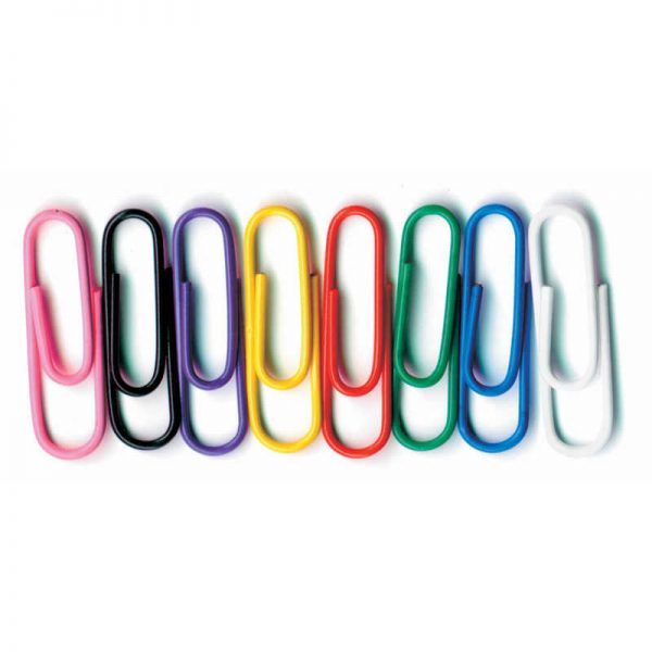 Baumgartens Vinyl-Coated Paper Clips, No. 1 Standard Size, 100 Per Pack, 10 Packs