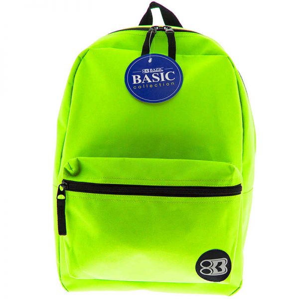 Bazic® 16" Lime Green Basic Collection Backpack