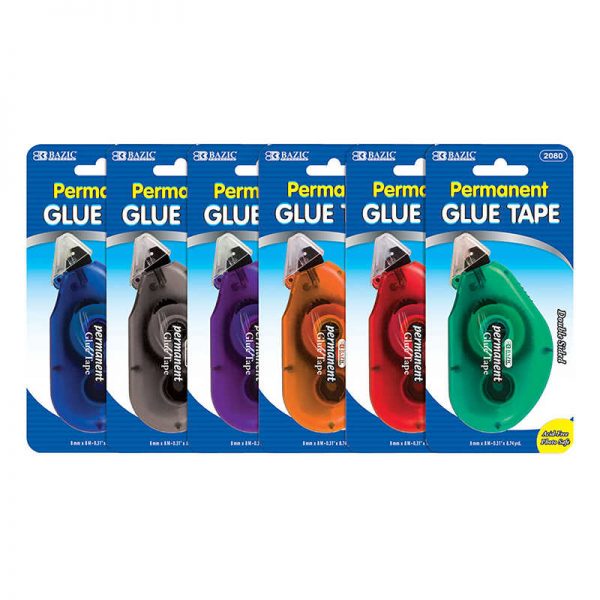 Bazic® Permanent Glue Tape, 8mm x 8m, Single
