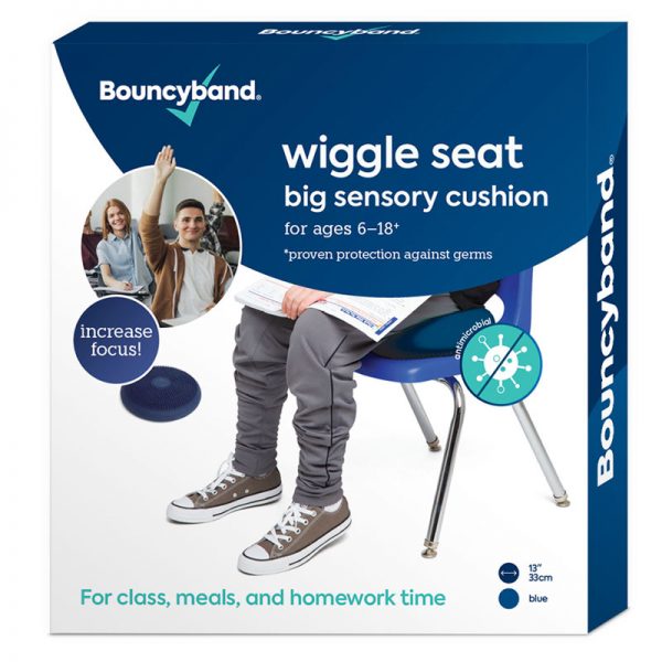 Bouncyband® Antimicrobial Big Wiggle Seat Sensory Cushion, Blue 13"/33cm