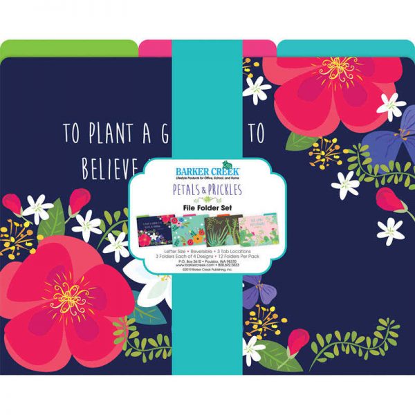 Barker Creek Petals & Prickles File Folders, Letter-Sized, Pack of 12
