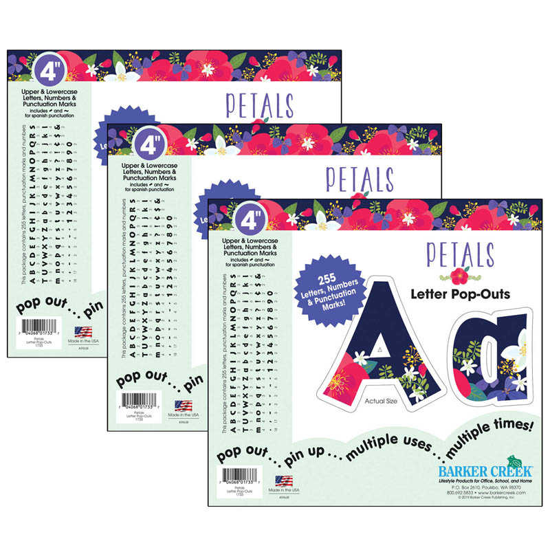 TeachersParadise - Barker Creek Petals Letter Pop-Outs 4", 255 Per Pack ...