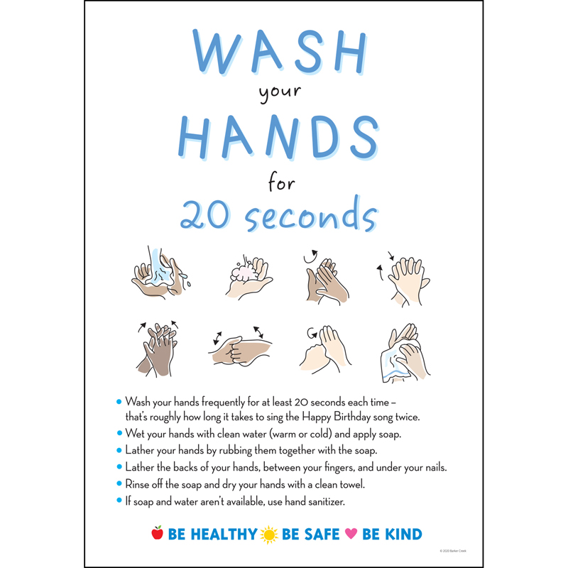 TeachersParadise - Barker Creek Wash Your Hands Poster - BCP1870