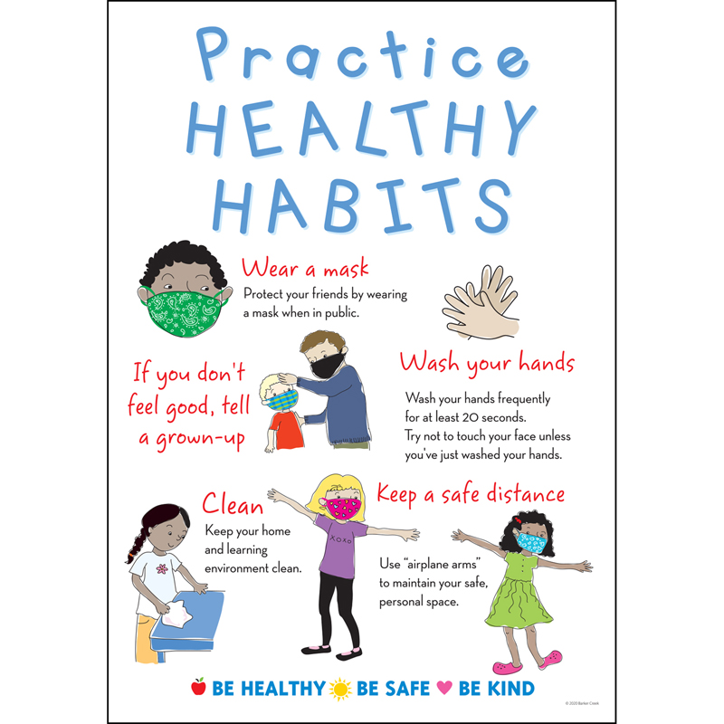 TeachersParadise - Barker Creek Practice Healthy Habits Poster - BCP1874
