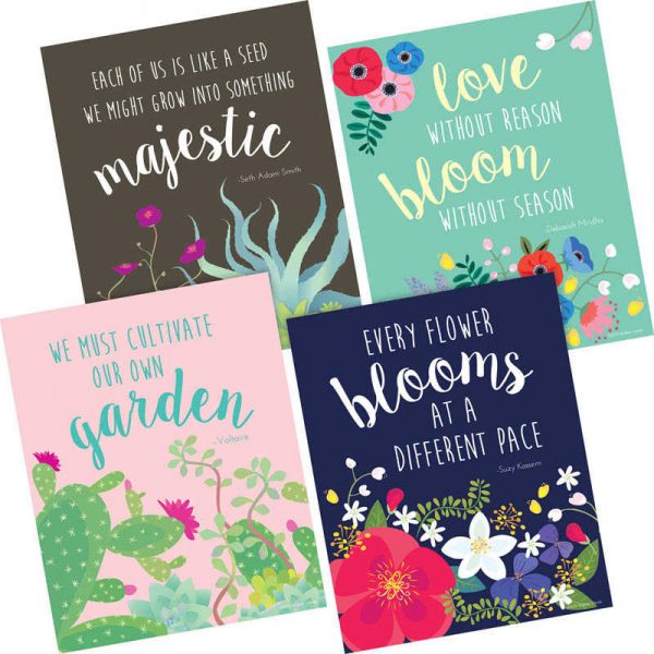 Barker Creek Art Print Set - Petals & Prickles, 8" x 10", Set of 4