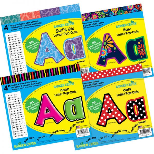 Barker Creek Letter Pop-Outs Curated Collection, Pack of 1020
