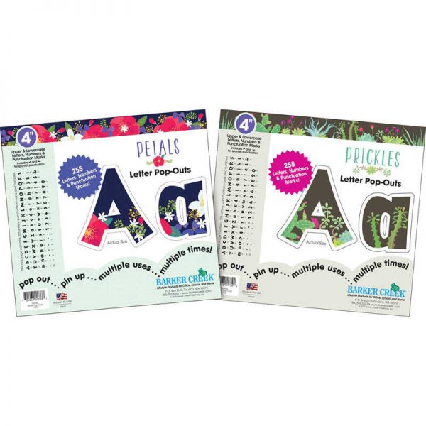 Barker Creek Letter Set, 4" Petals & 4" Prickles, 510 Pieces