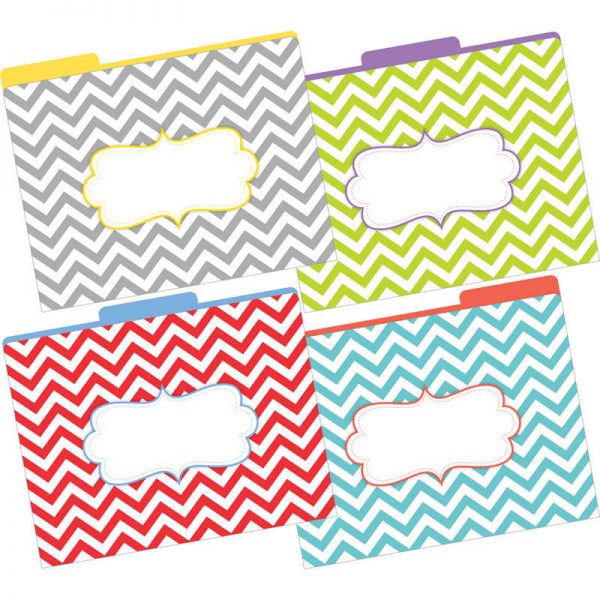 Barker Creek File Folders, Letter-Size, The Beautiful Chevron, Pack of 12