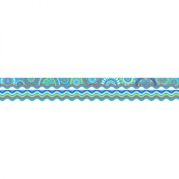 Barker Creek Double-Sided Border, Scalloped Edge, Moroccan Turquoise, 39'