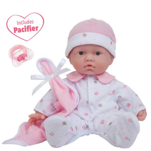 JC Toys La Baby Soft 11" Baby Doll, Pink with Blanket, Caucasian