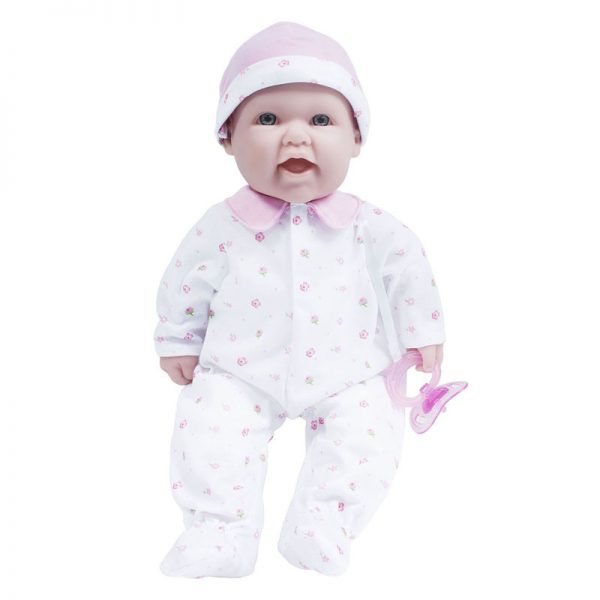 JC Toys La Baby Soft 16" Baby Doll, Pink with Pacifier, Caucasian