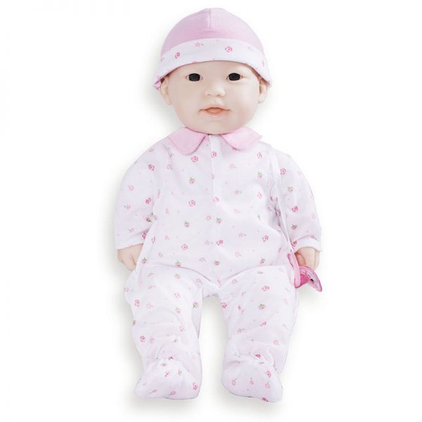 JC Toys La Baby Soft 16" Baby Doll, Pink with Pacifier, Asian