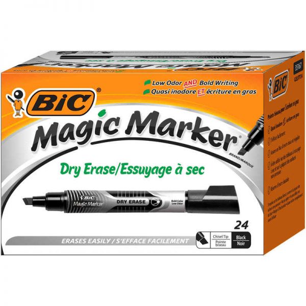 BIC® Magic Marker® Dry Erase Value Pack, Black, Pack of 24