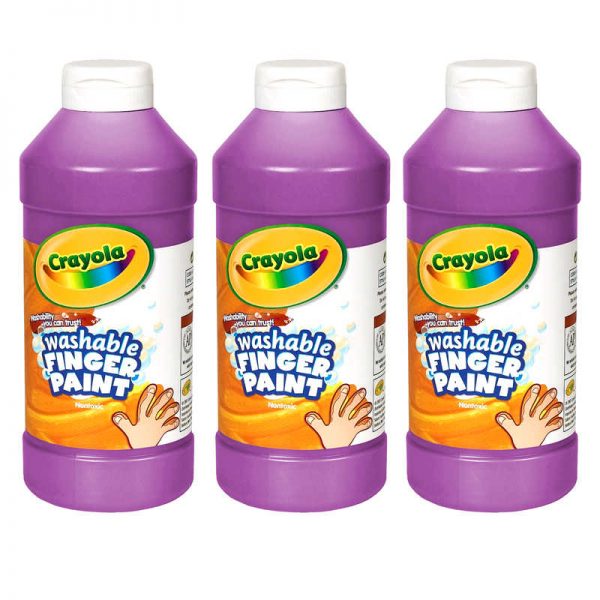 Crayola® Washable Finger Paint, Violet, 16 oz. Bottle, Pack of 3