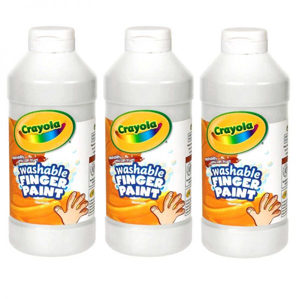 Crayola® Washable Finger Paint, White, 16 oz. Bottle, Pack of 3