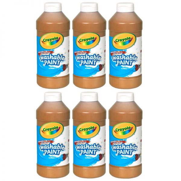 Crayola® Washable Paint, Brown, 16 oz. Bottles, Pack of 6