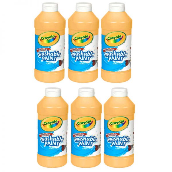 Crayola® Washable Paint, Peach, 16 oz., Pack of 6