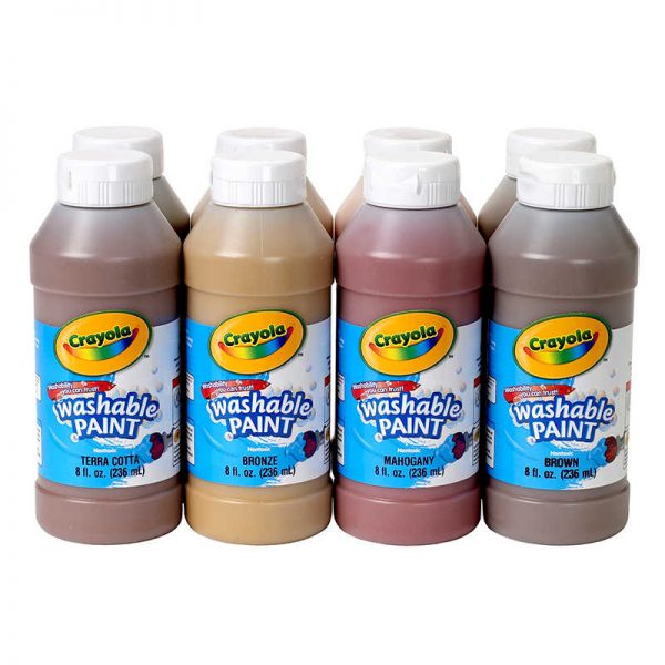 Crayola® Washable Paint, 8 Multicultural Assorted Colors, 8 oz. Bottles