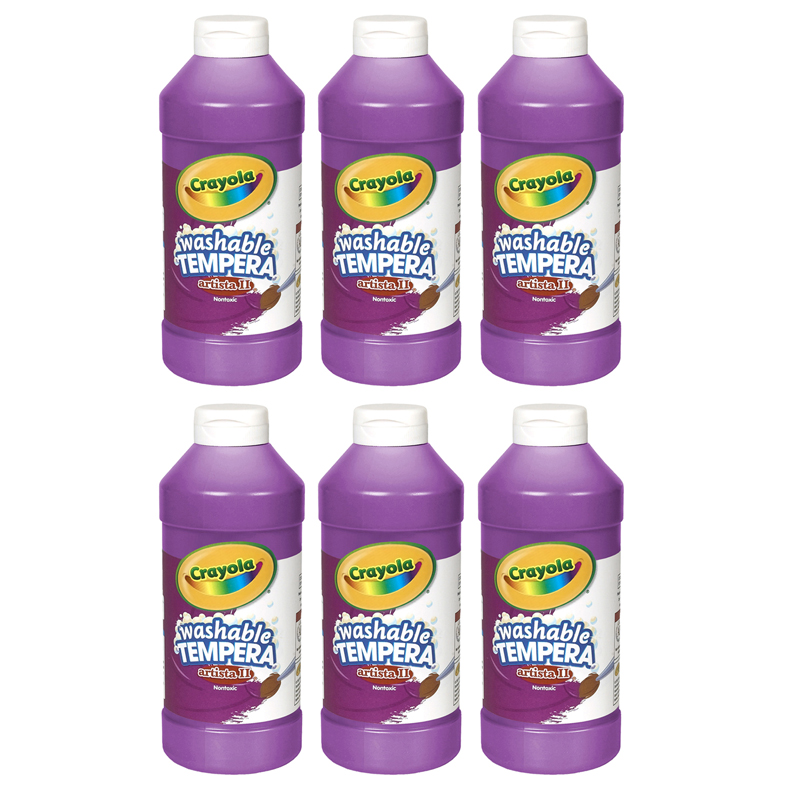TeachersParadise Crayola® Artista II® Washable Tempera Paint, Violet, 16 oz. Bottles, Pack of