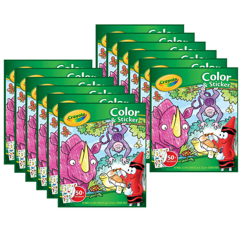 TeachersParadise Crayola® Color & Sticker Book, Jungle Animals, Pack