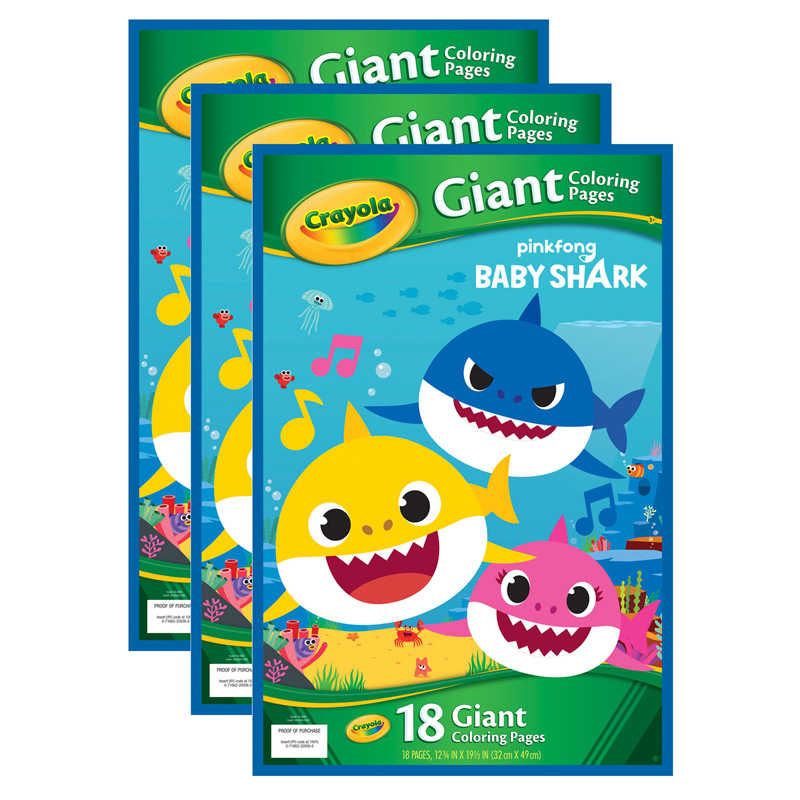 Crayola® Giant Coloring Pages, Baby Shark, Pack of 3