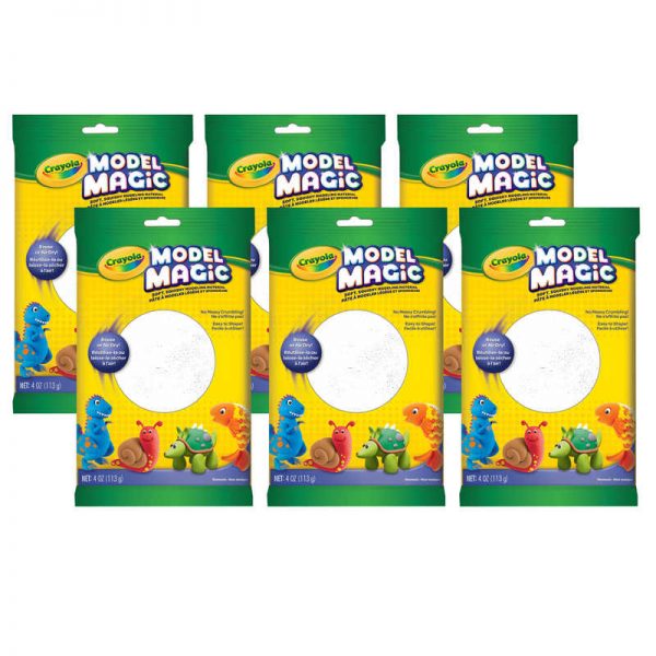Crayola® Model Magic® Modeling Compound, White, 4 oz. Per Pouch, Pack of 6