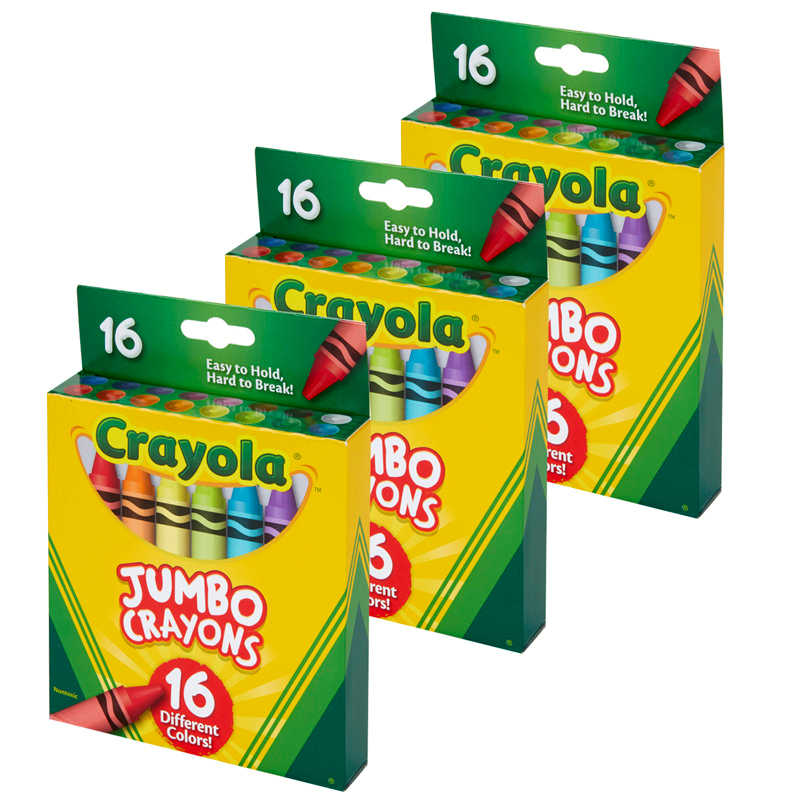 TeachersParadise - Crayola® Jumbo Crayons, 16 Per Pack, 3 Packs -  BIN520390-3