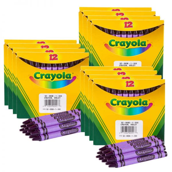 Crayola® Bulk Crayons, Violet, Regular Size, 12 Per Box, 12 Boxes