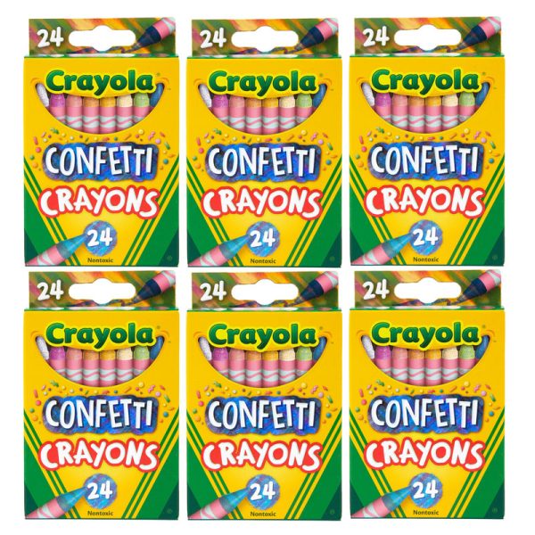 Crayola Confetti Crayons, 24 Per Pack, 6 Packs