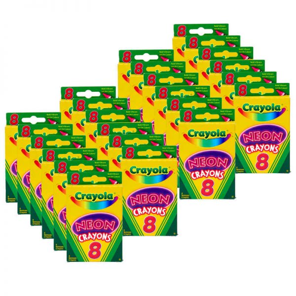 Crayola® Neon Crayons, 8 Per Pack, 24 Packs