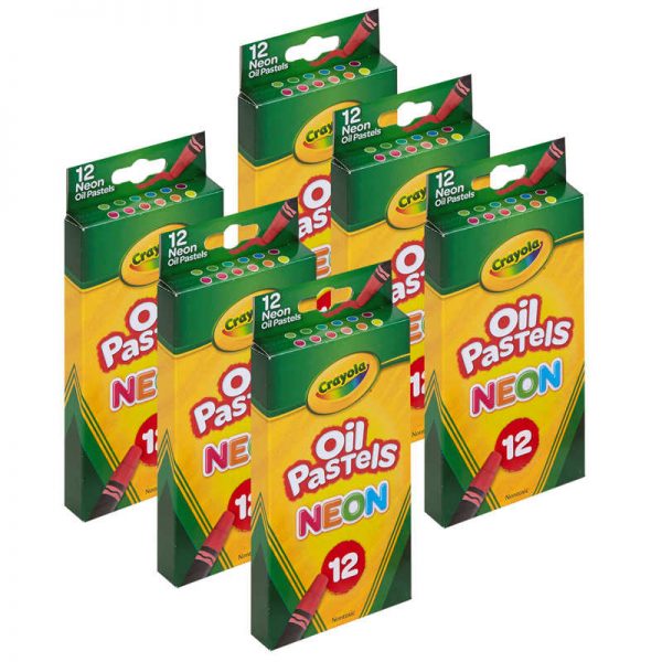 Crayola® Oil Pastels, Neon, 12 Per Pack, 6 Packs