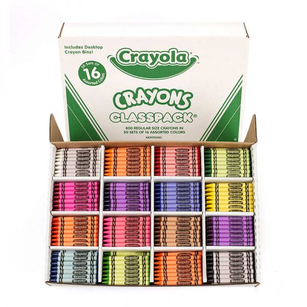 Crayola® Crayon Classpack®, Reg Size, 16 Colors, Pack of 800