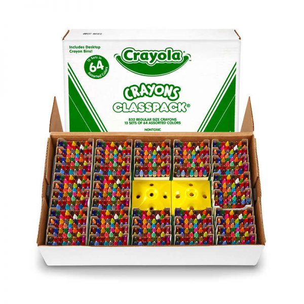 Crayola® Crayon Classpack®, Reg Size, 64 Colors, Pack of 832