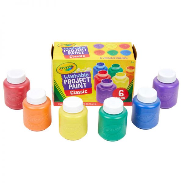 Crayola® Washable Project Paint, Classic Colors, 2 Ounce Bottles, 6 Count