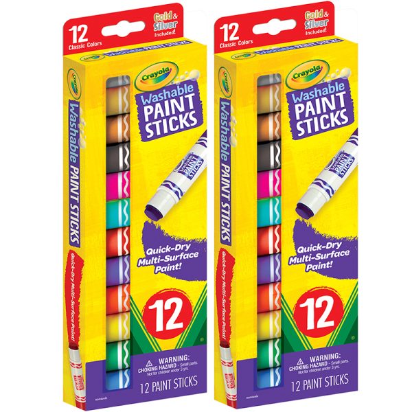Crayola Washable Paint Sticks, 12 Per Pack, 2 Packs