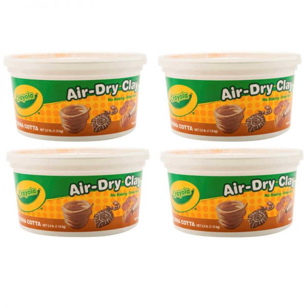 Crayola® Air-Dry Clay, Terra Cotta, 2.5 lb Tub, Pack of 4
