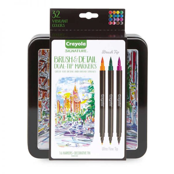 Crayola® Signature Brush & Detail Dual-Tip Markers, Pack of 16