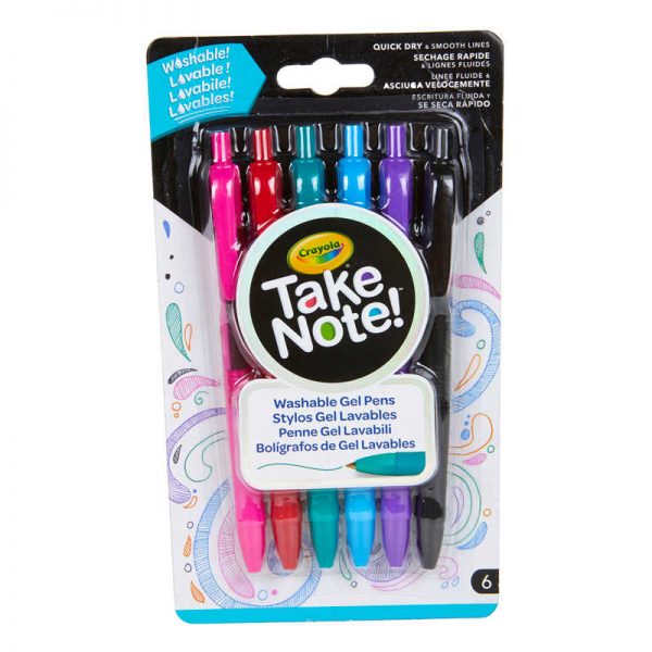 Crayola® Take Note! Washable Gel Pens, Pack of 6
