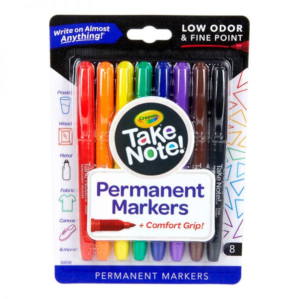Crayola® Take Note! Permanent Markers, Pack of 8