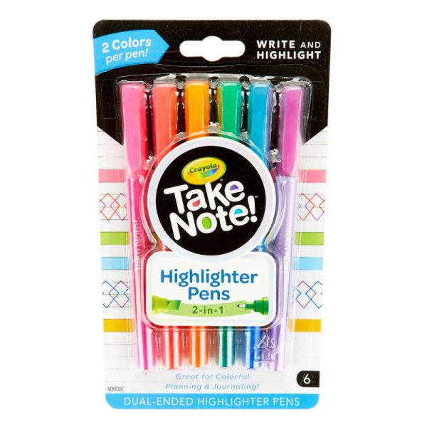 Crayola® Take Note! Dual-Ended Highlighter Pens, Pack of 6