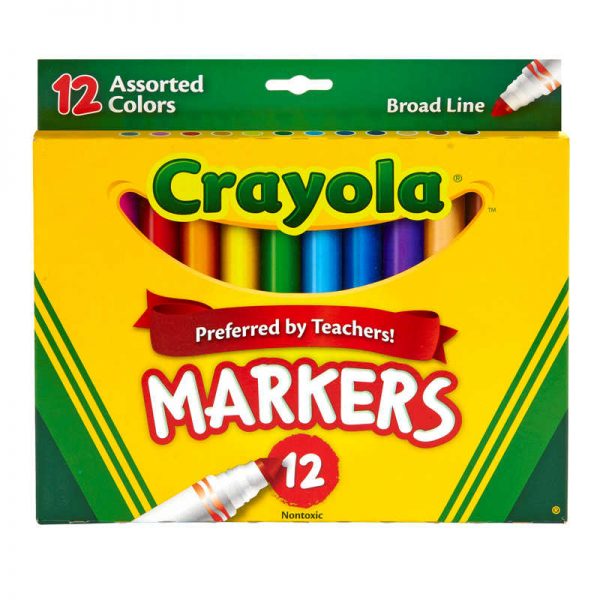 Crayola® Broad Line Markers, Assorted Colors, 12 Count