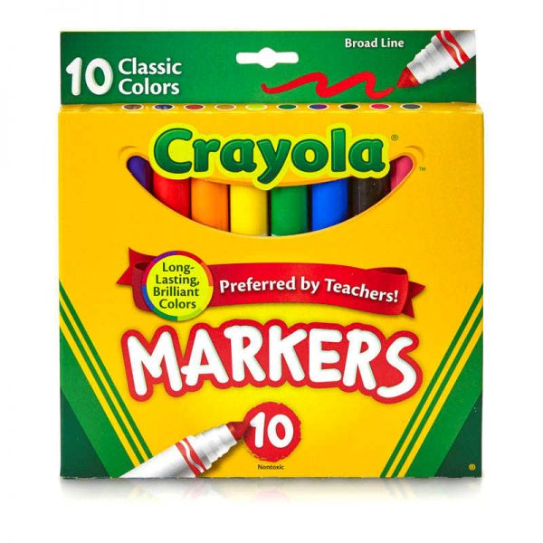Crayola® Broad Line Markers, Classic Colors, Pack of 10