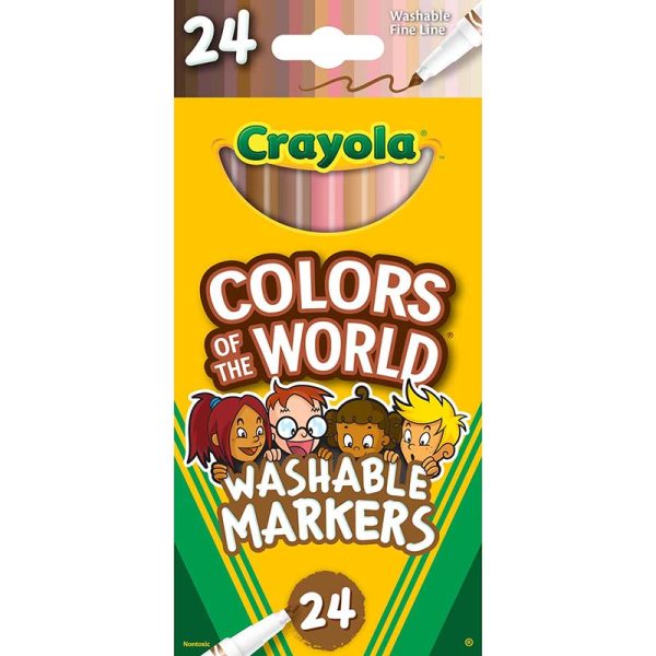 Crayola Colors of the World Fine Line Markers, 24 Colors