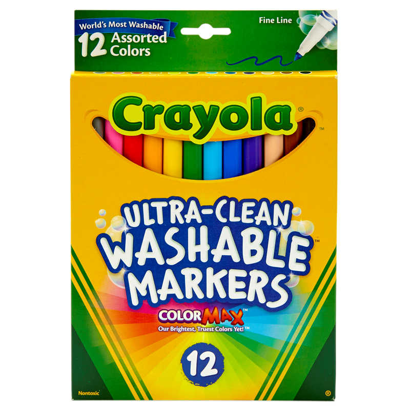 TeachersParadise - Crayola® Fine Line Washable Markers 12 Count - BIN587813