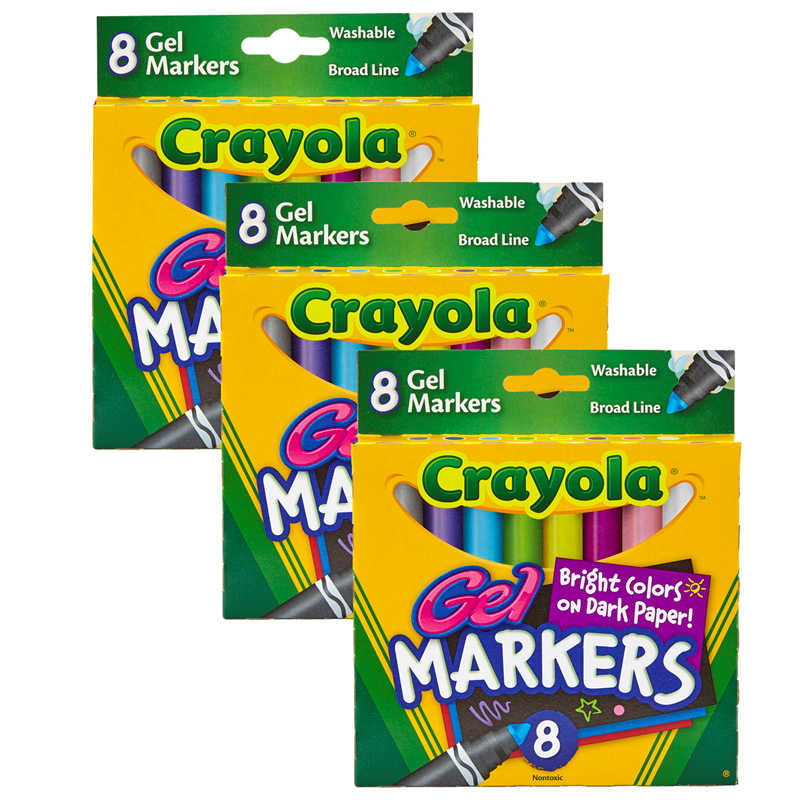 TeachersParadise Crayola® Washable Gel Markers, Broad Line, 8 Per Box