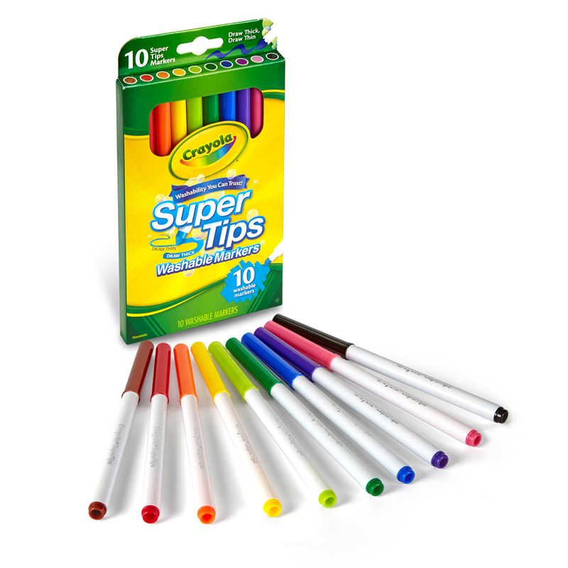 Crayola Super Tips Washable Markers~ 20 Ct Pack~ Draw Thin & Thick