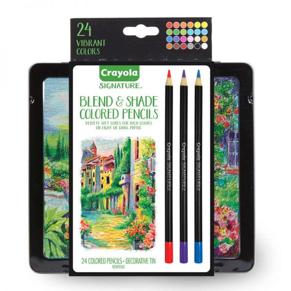 Crayola® Signature Blend & Shade Colored Pencils in Tin, Pack of 24