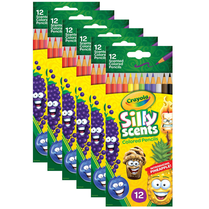 Crayola® Silly Scents Colored Pencils, Sweet Scents, 12 Per Pack, 6 Packs