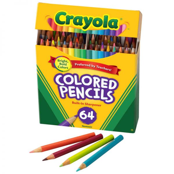 Crayola® Short Colored Pencils, 64 Count with Sharpener