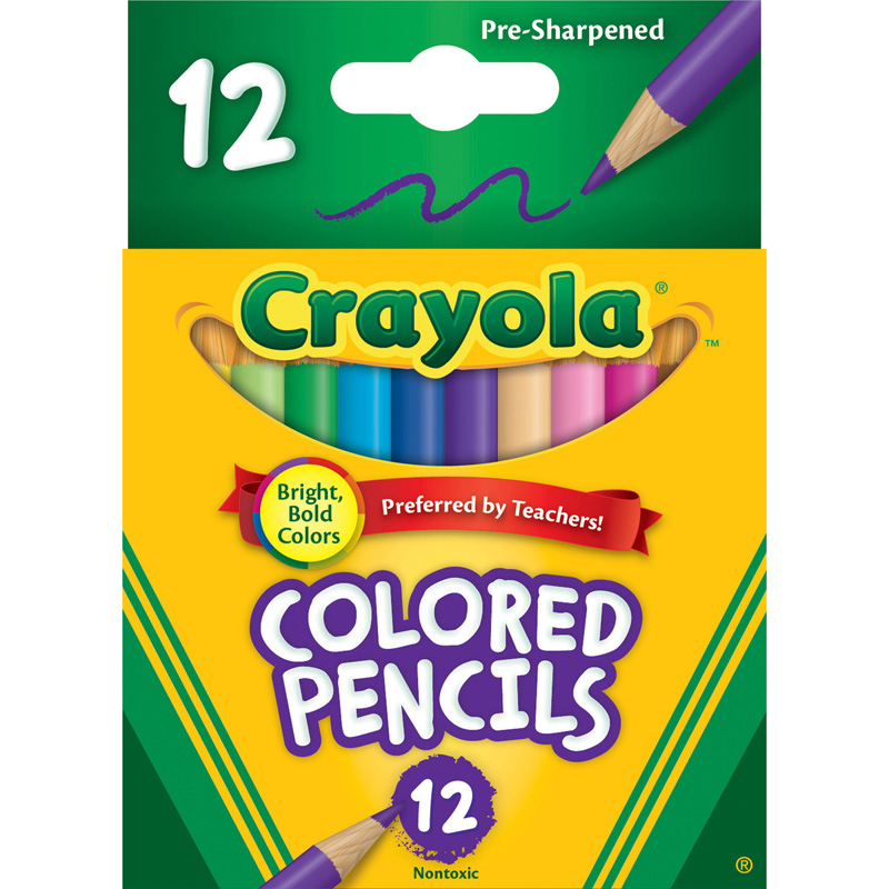 TeachersParadise Crayola® Short Colored Pencils, 12 Colors BIN684112